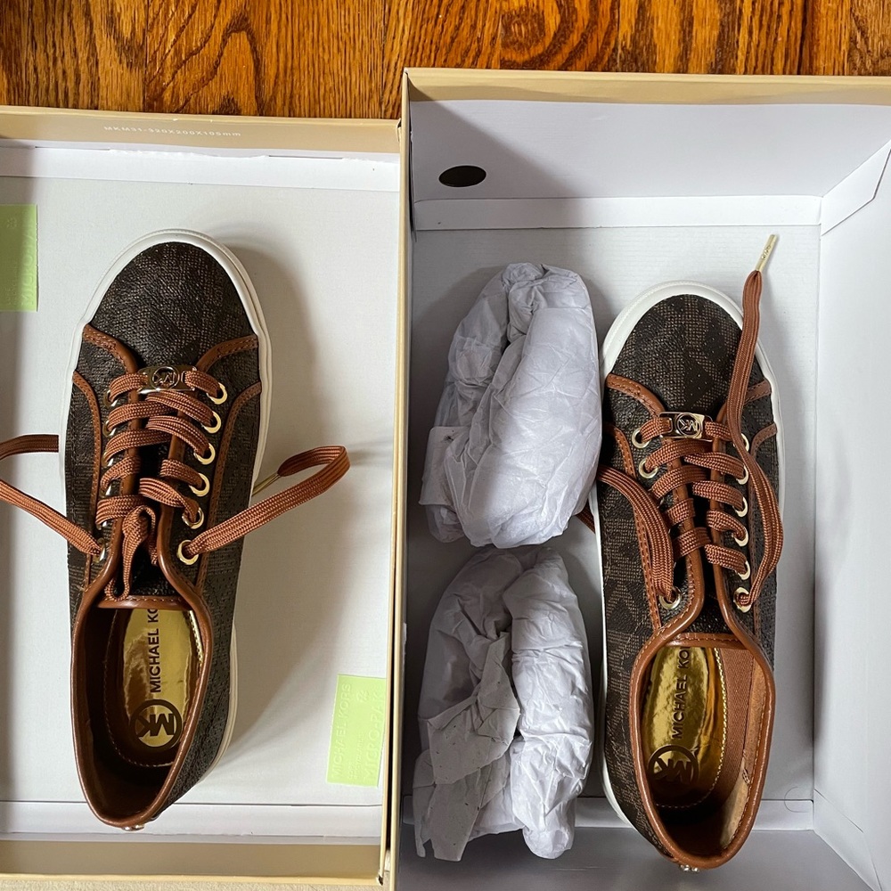 Womens Michael Kors Shoes Michael Kors Brown Boerum fashion Sneakers - Picture 4 of 7